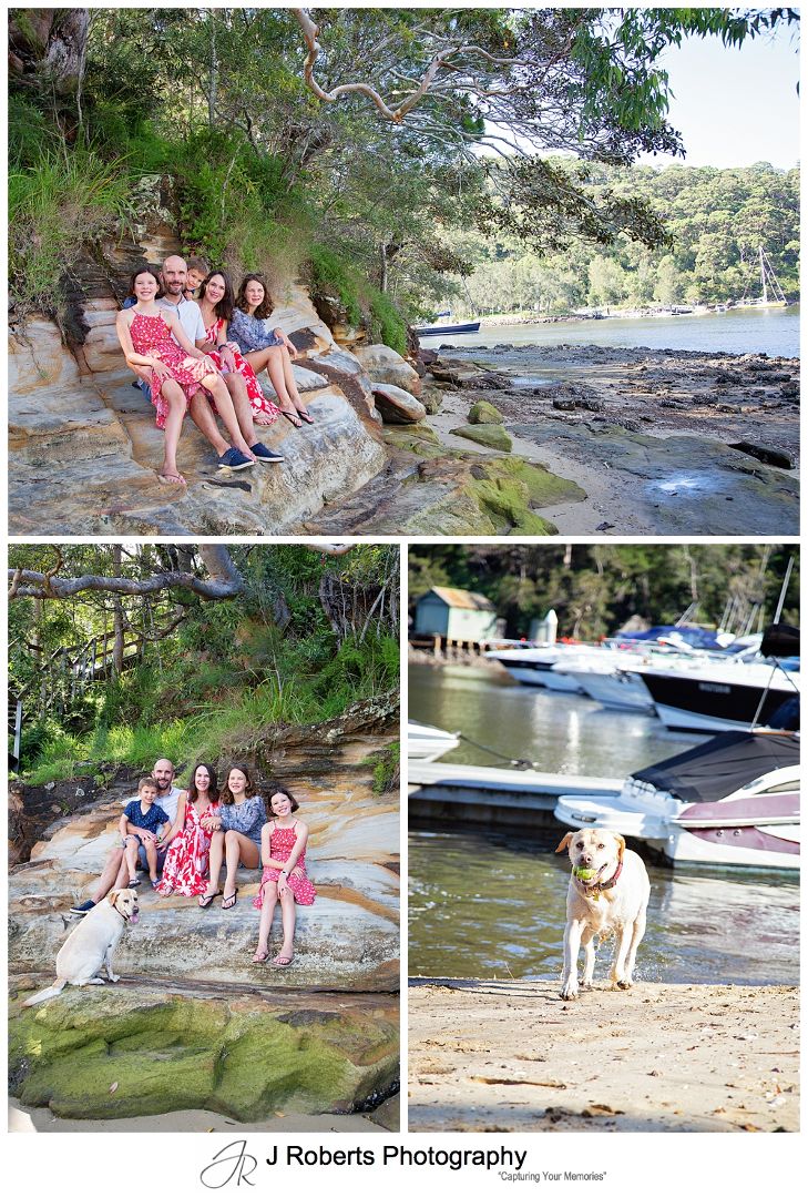 Fun Family portraits with the family dog at Echo Point Park Roseville Chase Sydney